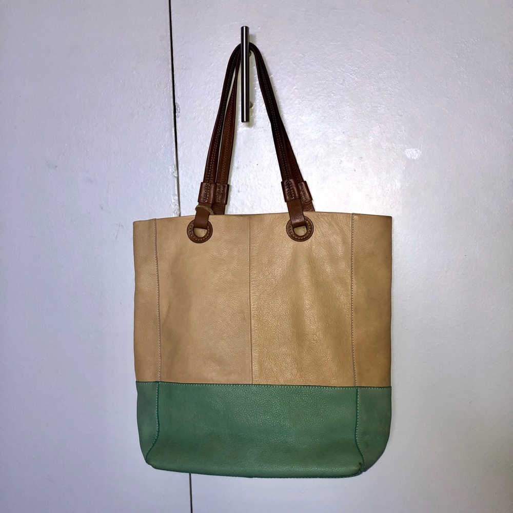 Multi-colored leather women’s hand bag